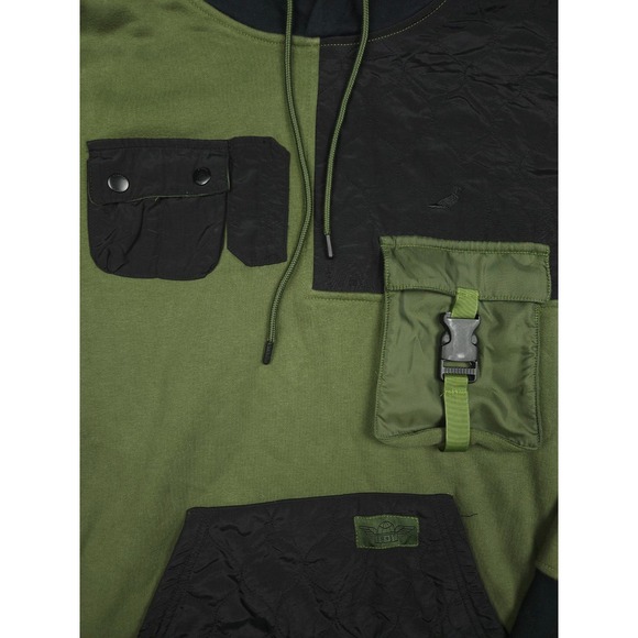 Staple Pigeon Hoodie Sweater Men's Large Green Black Pocket Street Military - Picture 5 of 11